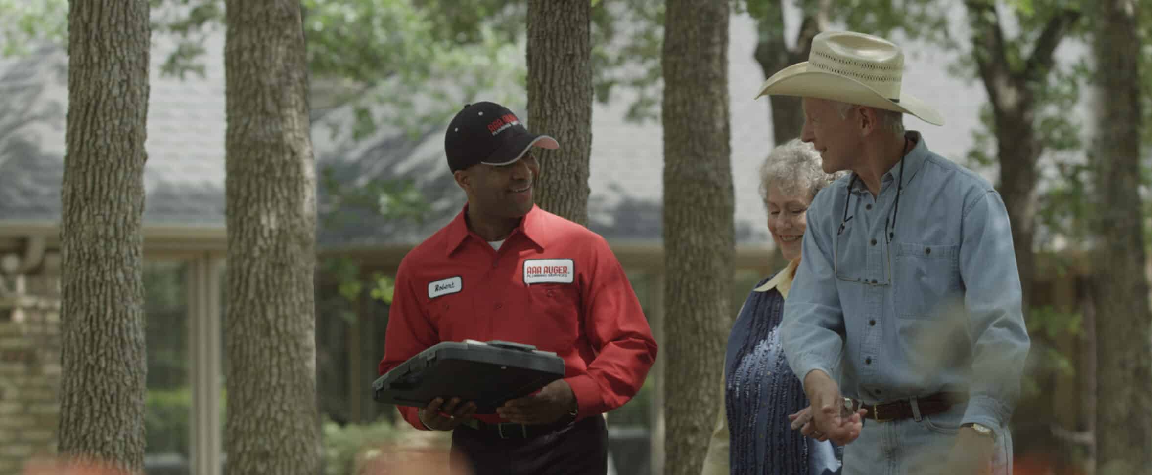 Plumber Person Robert Taking to Elder Couples